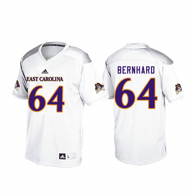 Men #64 Nick Bernhard ECU Pirates College Football Jerseys Sale-White